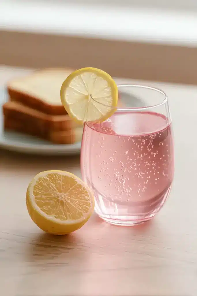 pink salt trick recipe with apple cider vinegar ingredients on table